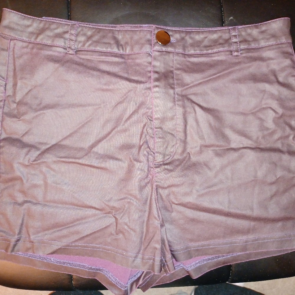 Women's Faux Leather Hot Shorts Size L